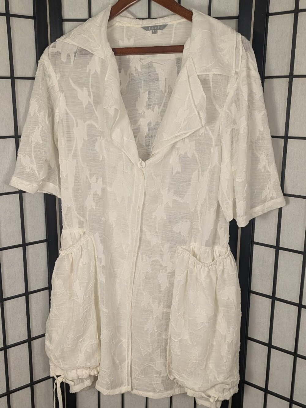 White Textured Cotton Cover Up/Jacket | Bridal Beach Boho | Size M